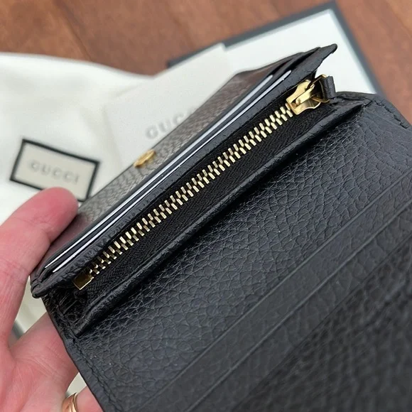 Gucci Leather Card Case Wallet Black - Picture 7 of 8